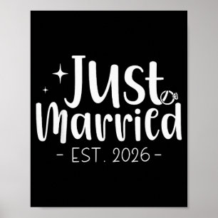 Gerade verheiratet 2026 Flitterwochen Hochzeitspaa Poster