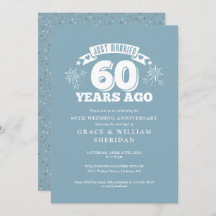 Gerade verheiratet 60. Hochzeitstag Einladung
