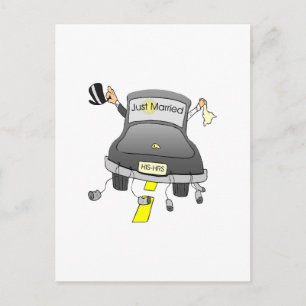 Gerade verheiratet (Auto) Ankündigungspostkarte