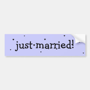 "gerade verheiratet! "Autoaufkleber mit Herzen Autoaufkleber