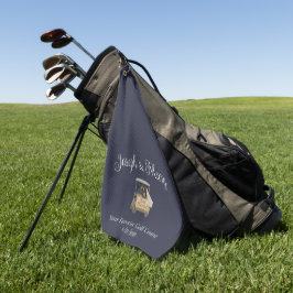 'Gerade Verheiratet' Braut und Bräutigam in einem Golfhandtuch