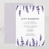 Gerade verheiratet Elegant lavender Hochzeitsankün