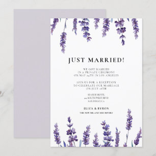 Gerade verheiratet Elegant lavender Hochzeitsankün Einladung