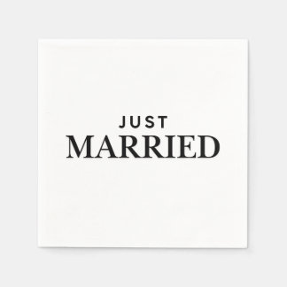 Gerade verheiratet Elegante einfache Hochzeit Serviette