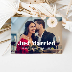 Gerade Verheiratet Elegante Schrift Hochzeit Benut Ankündigung