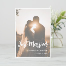 Gerade Verheiratet Foto Hochzeitsanzeige Karte
