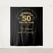 Gerade verheiratet Gold 50 Jahre Foto Hintergrund