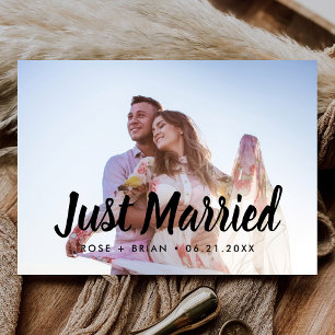 Gerade Verheiratet Hochzeitsanzeigen Foto-Postkart Ankündigung