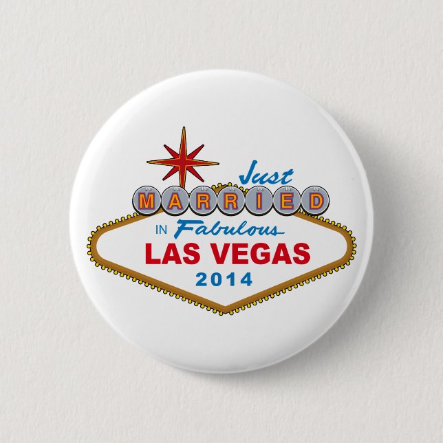 Gerade verheiratet in fabelhaftem Las Vegas 2014 Button (Vorderseite)