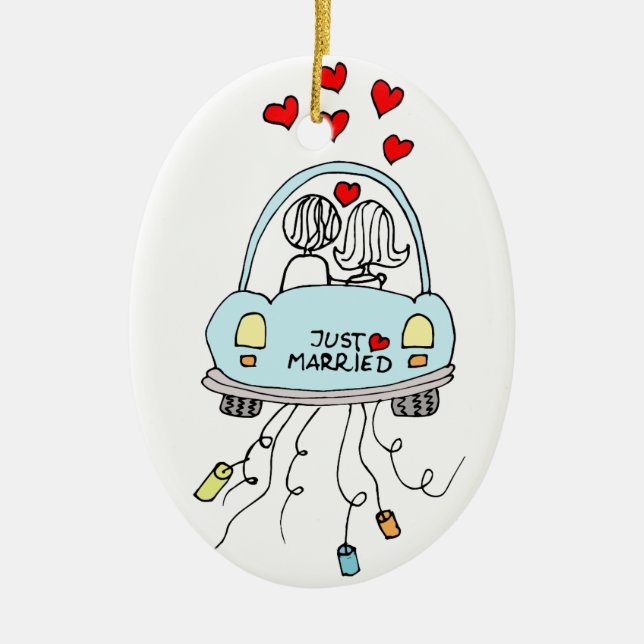 Gerade verheiratet keramik ornament (Vorne)