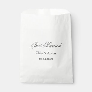 Gerade verheiratet Name des Paares Datum Jahr Hoch Geschenktütchen