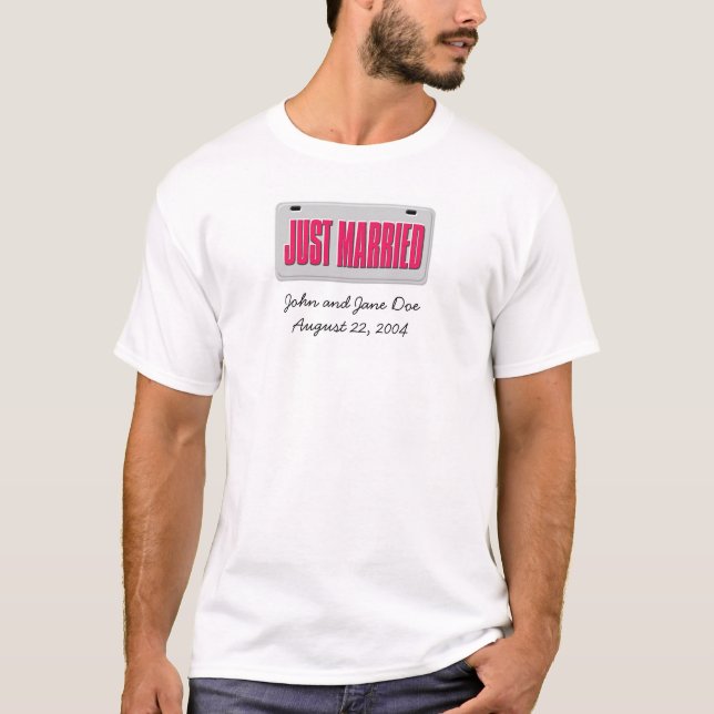 Gerade verheiratet - Rosa T-Shirt (Vorderseite)
