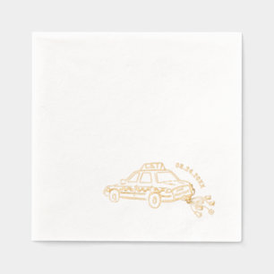 Gerade verheiratet Taxi Cocktail Hochzeit Servietten Mit Folie