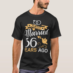 Gerade verheiratet vor 36 Jahren.36. Hochzeit T-Shirt