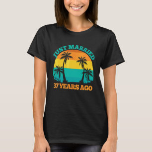 Gerade verheiratet vor 37 Jahren 37. Hochzeit Anni T-Shirt