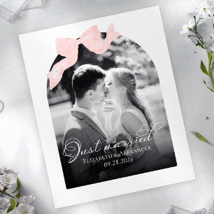 Gerade verheiratete Hochzeitskarten Pink Bow