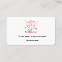 Gerade verheiratete personalisierte Visitenkarte,