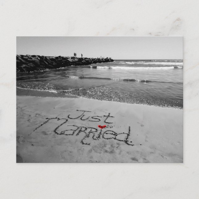 Gerade verheiratete Postkarte (Vorderseite)