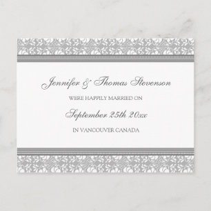 Gerade verheirateter ankündigungspostkarte