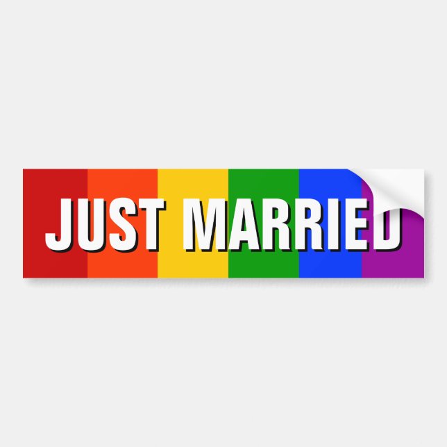 GERADE VERHEIRATETES HOMOSEXUELLES AUTOAUFKLEBER (Vorne)