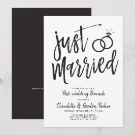 Gerade verheiratetes Party Skript Posten-Hochzeit Einladung