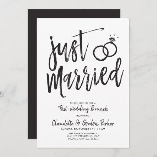 Gerade verheiratetes Party Skript Posten-Hochzeit Einladung