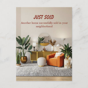 Gerade Verkauftes Immobilien-Postkarte Makler-Ma Postkarte