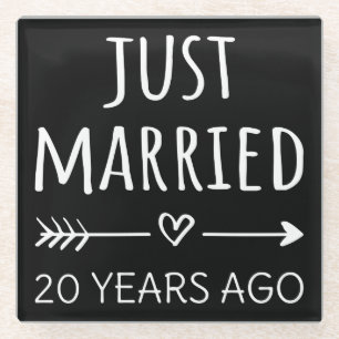Gerade vor 20 Jahren verheiratet I Glasuntersetzer