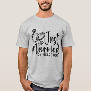 Gerade vor 24 Jahren geheiratet 24. Hochzeitstag T-Shirt
