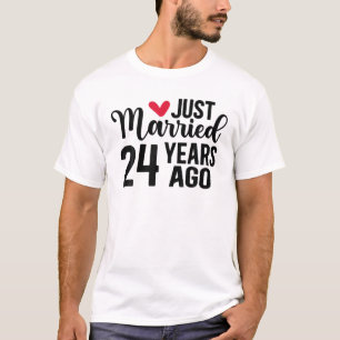 Gerade vor 24 Jahren verheiratet, Matching 24. T-Shirt