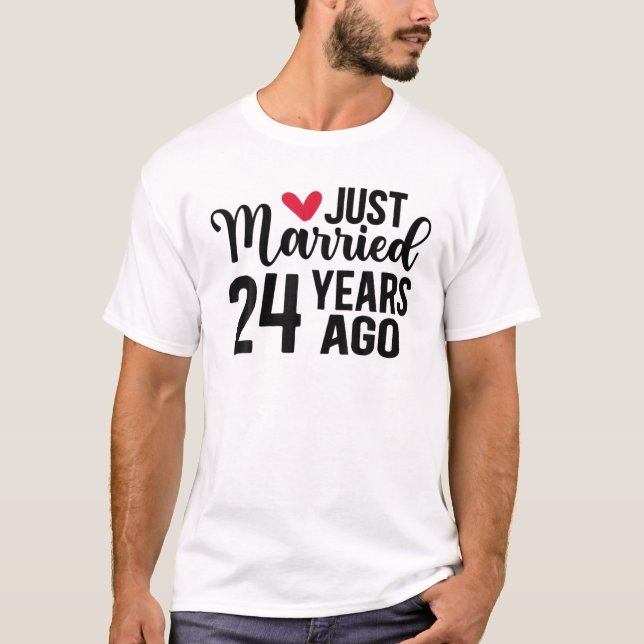Gerade vor 24 Jahren verheiratet, Matching 24. T-Shirt (Vorderseite)