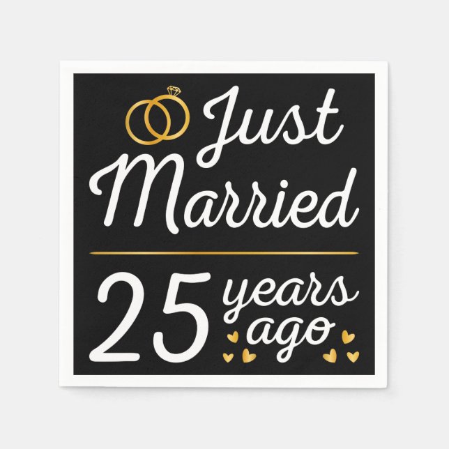 Gerade vor 25 Jahren geheiratet II Serviette (Vorderseite)