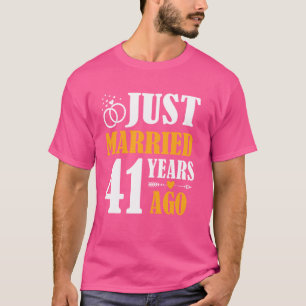 Gerade vor 41 Jahren verheiratet 41. Hochzeitstag T-Shirt