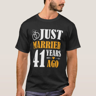 Gerade vor 41 Jahren verheiratet 41. Hochzeitstag T-Shirt