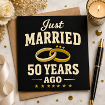 Gerade vor 50 Jahren geheiratet Jubiläumskarte in