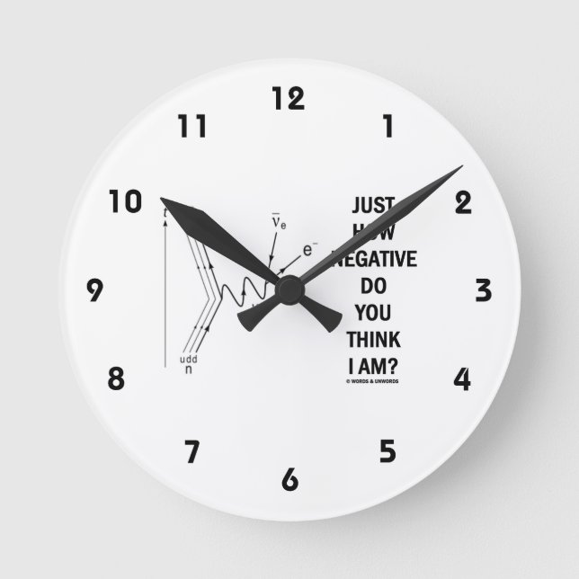 Gerade wie Negativ denken Sie mich sind? Runde Wanduhr (Vorderseite)