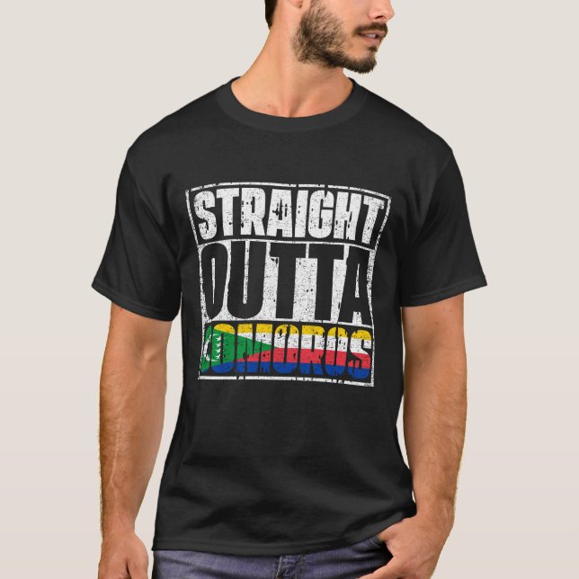 Geradeaus als komoros-Flagge T-Shirt (Vorderseite)