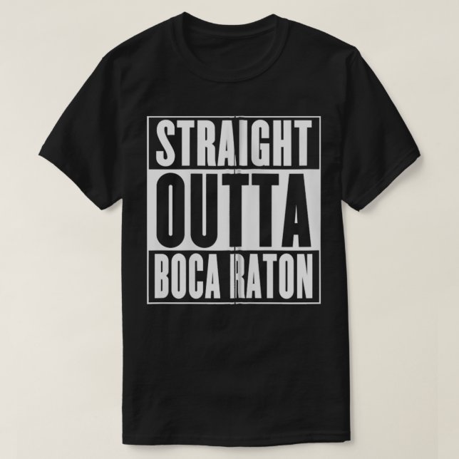 geradeaus Boca Raton Zip T-Shirt (Design vorne)