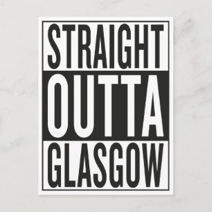geradeaus Glasgow Postkarte