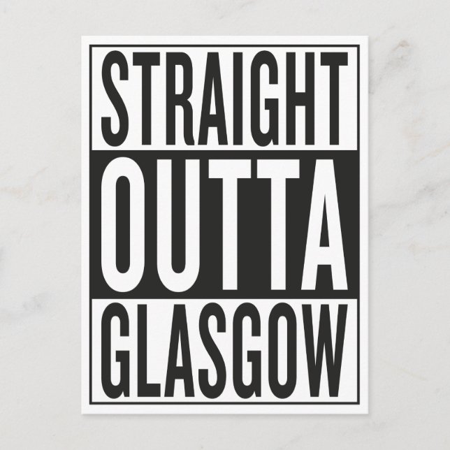 geradeaus Glasgow Postkarte (Vorderseite)