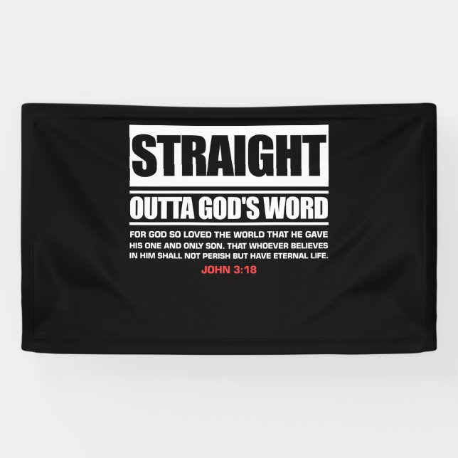 Geradeaus Gods Word John 3 16 Jesus Christlich Banner (Horizontal)