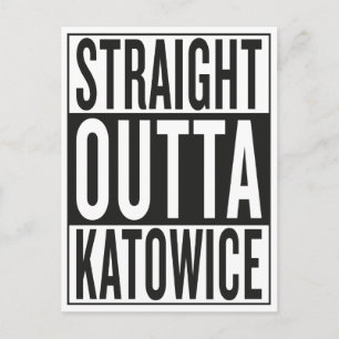 geradeaus Katowice Postkarte