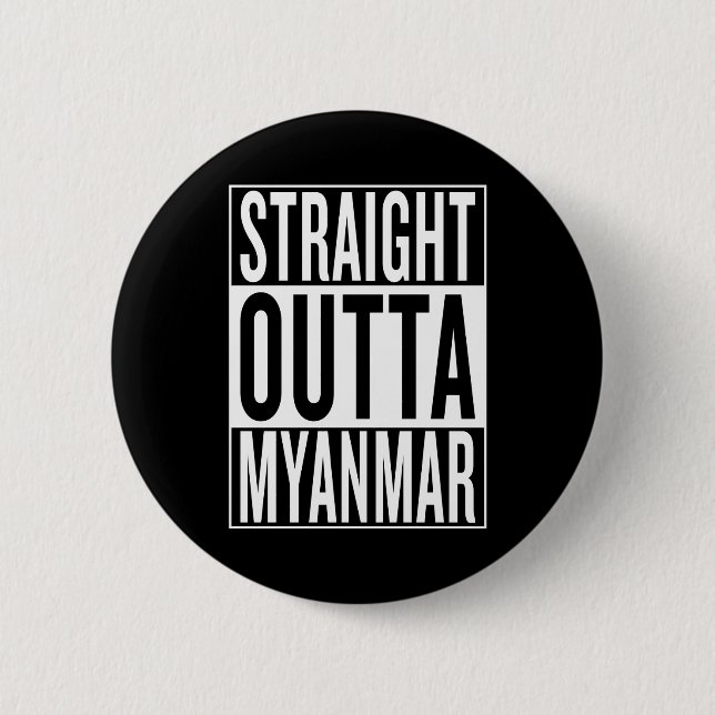 geradeaus nach Myanmar Button (Vorderseite)