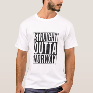 Geradeaus nach Norwegen Große Reise T-Shirt