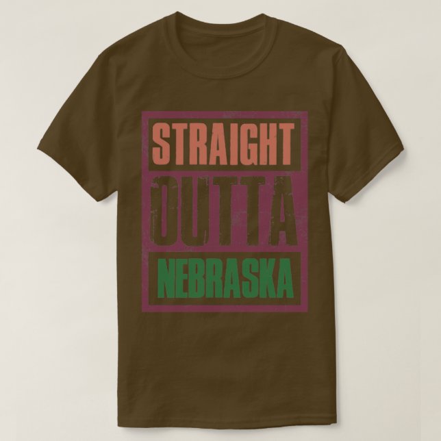 Geradeaus Nebraska Retro T-Shirt (Design vorne)