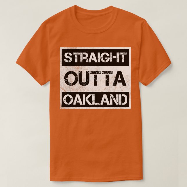 Geradeaus Oakland Vintage Notlage T-Shirt (Design vorne)
