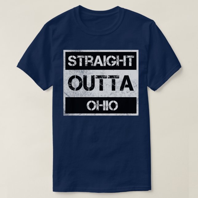 Geradeaus Ohio OH Vintag zerrüttete Souvenir T-Shirt (Design vorne)