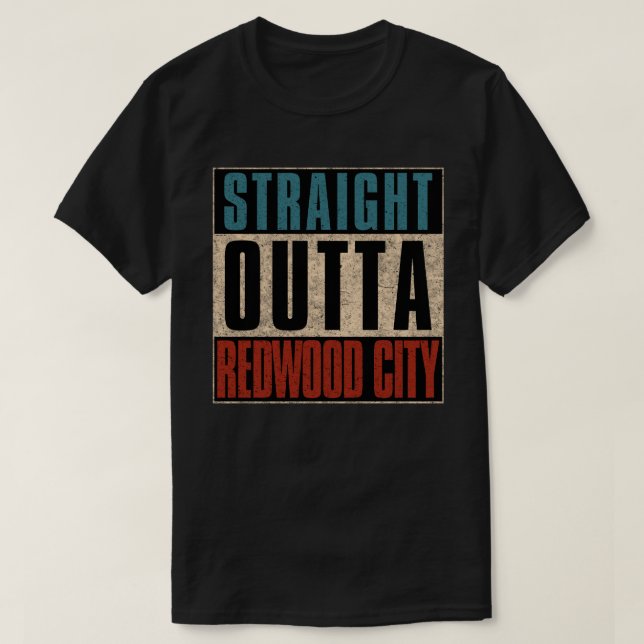Geradeaus Redwood City California CA T-Shirt (Design vorne)