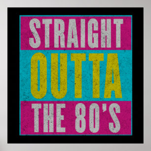 Geradeaus über dem Vintagen Retro Gen X der 80er J Poster
