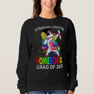 Geradeaus zu Homeschool Grad von 2023 Unicorn Gra Sweatshirt